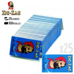 Feuilles à Rouler Zig Zag Bleu - Lot De 25 Carnets -Magasin De Fournitures Pour Fumeurs 25 carnets de feuilles a rouler zig zag bleu 1