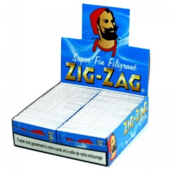 Boite De 50 Carnets De Feuilles à Rouler - Zig Zag Bleu -Magasin De Fournitures Pour Fumeurs boite de 50 carnets de feuilles a rouler zig zag bleu 2