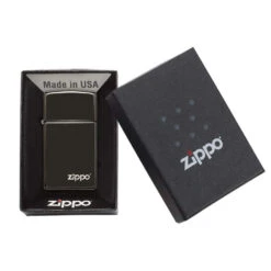 Briquet Zippo Slim - Ebony 5 Briquet Zippo Slim - Ebony -Magasin De Fournitures Pour Fumeurs briquet zippo slim ebony 2