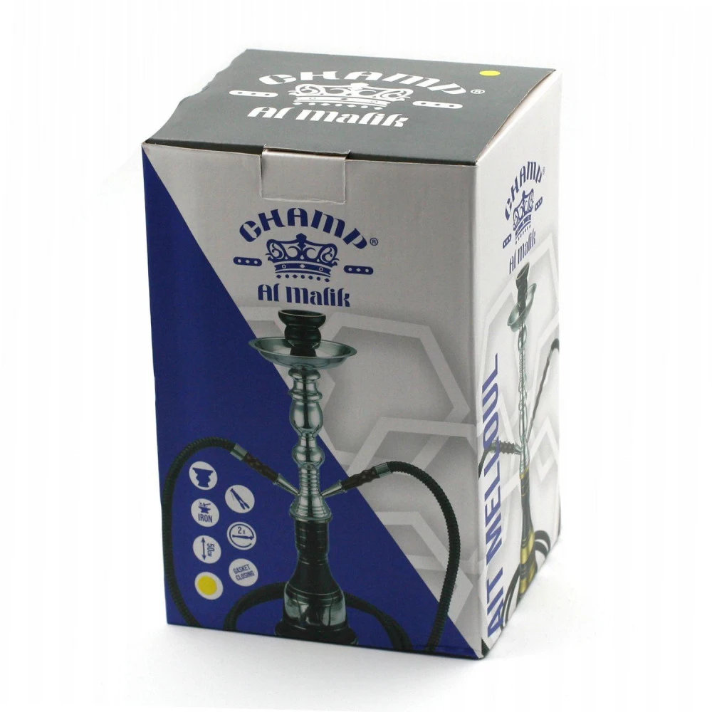 Chicha Al Malik - Double Tuyaux - Argent 2 Chicha Al Malik - Double Tuyaux - Argent – Image 2