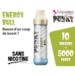 E-Cigarette Jetable 5000 Puffs Punky Puff - Energy Bull Sans Nicotine Ni Tabac -Magasin De Fournitures Pour Fumeurs e cigarette jetable 5000 puffs punky puff energy bull sans nicotine ni tabac 1