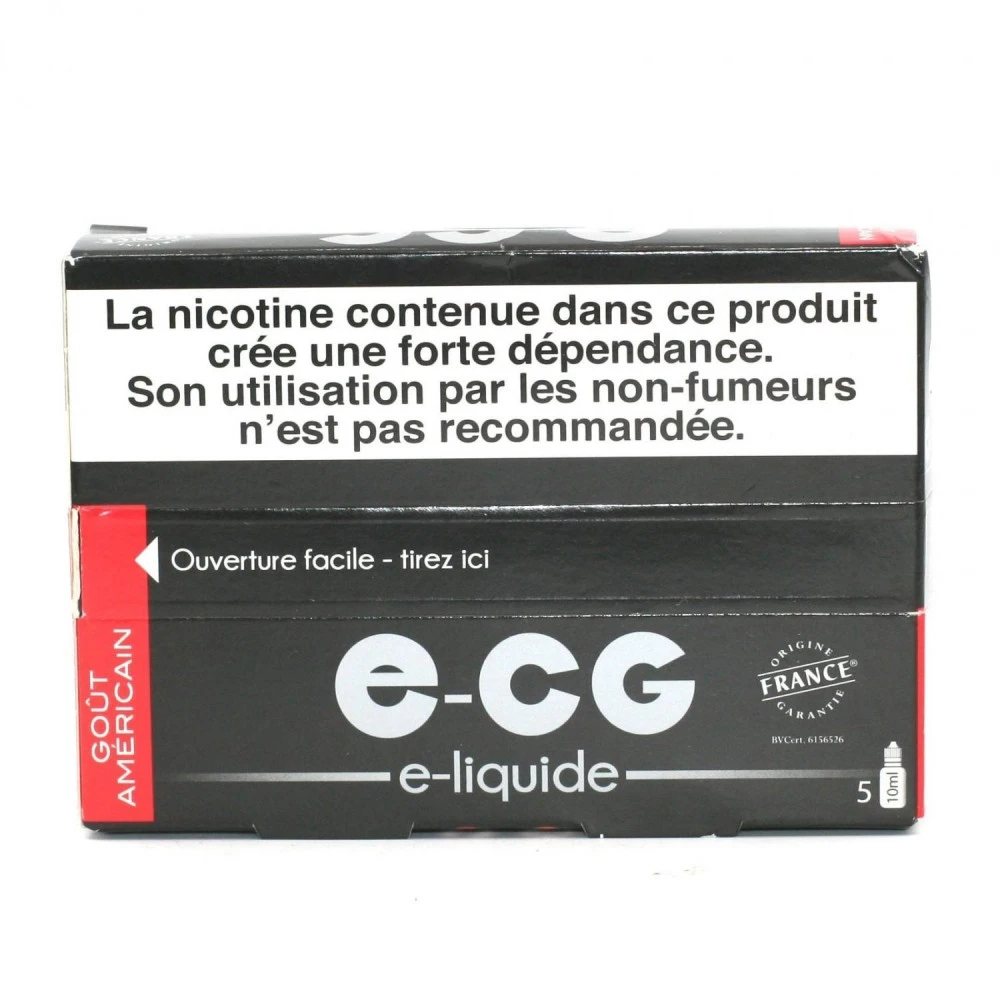 Lot De 5 Flacons E-CG - Goût Américain 11 Mg/ml 2 Lot De 5 Flacons E-CG - Goût Américain 11 Mg/ml – Image 2