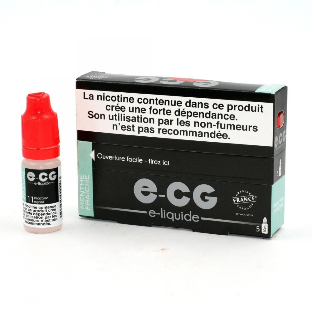 Lot De 5 Flacons E-CG - Menthe Fraîche 11 Mg/ml 1 Lot De 5 Flacons E-CG - Menthe Fraîche 11 Mg/ml