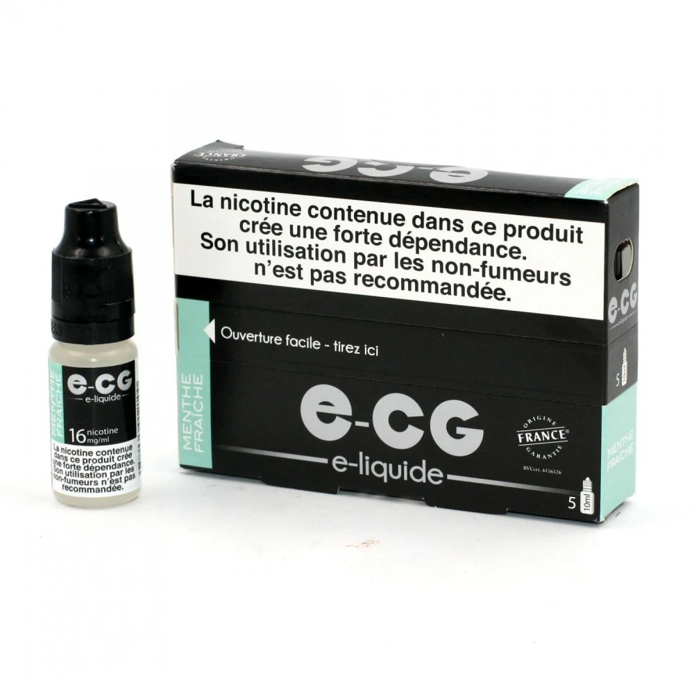 Lot De 5 Flacons E-CG - Menthe Fraîche 16 Mg/ml 1 Lot De 5 Flacons E-CG - Menthe Fraîche 16 Mg/ml