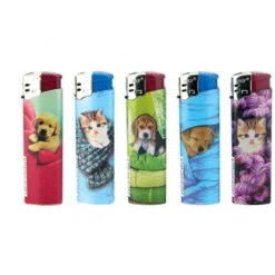 Lot De 50 Briquets Electronique - Chiots & Chatons -Magasin De Fournitures Pour Fumeurs lot de 50 briquets electronique chiots chatons 1