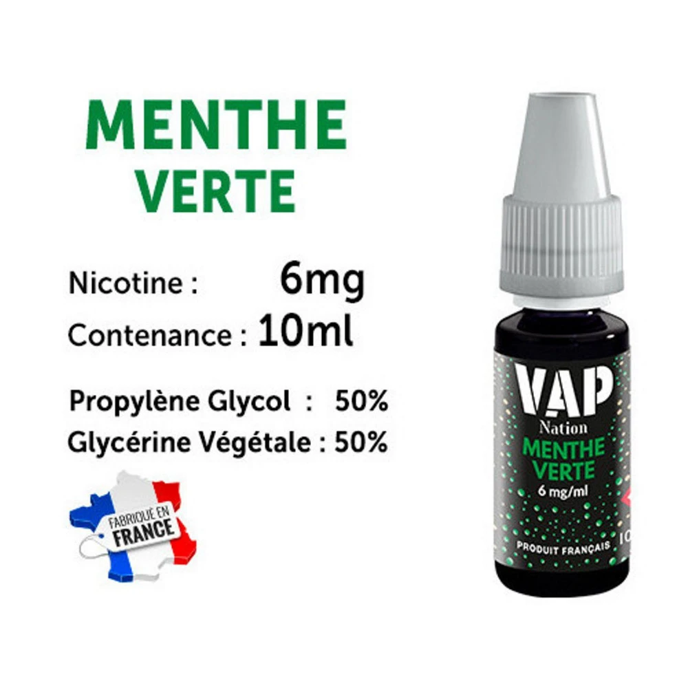 Vap Nation Lot De 5 Liquides - Menthe Verte 6 Mg 1 Vap Nation Lot De 5 Liquides - Menthe Verte 6 Mg